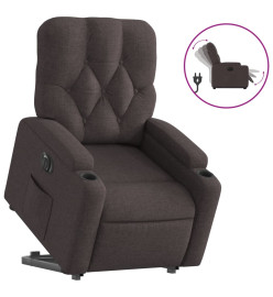 Fauteuil inclinable électrique marron foncé tissu