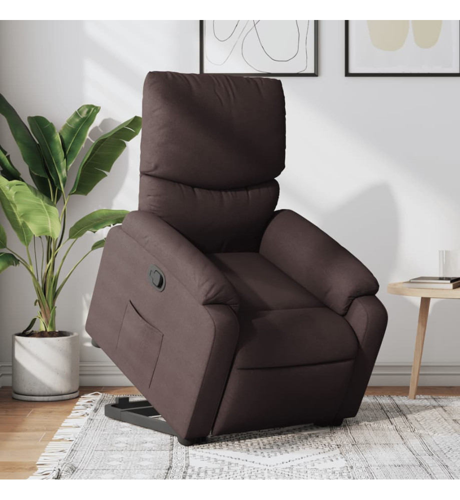 Fauteuil inclinable marron foncé tissu