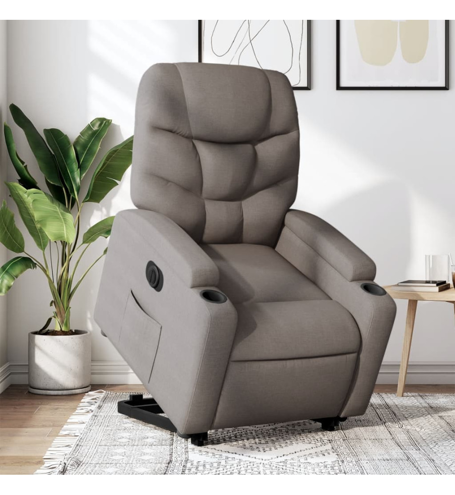 Fauteuil inclinable électrique taupe tissu