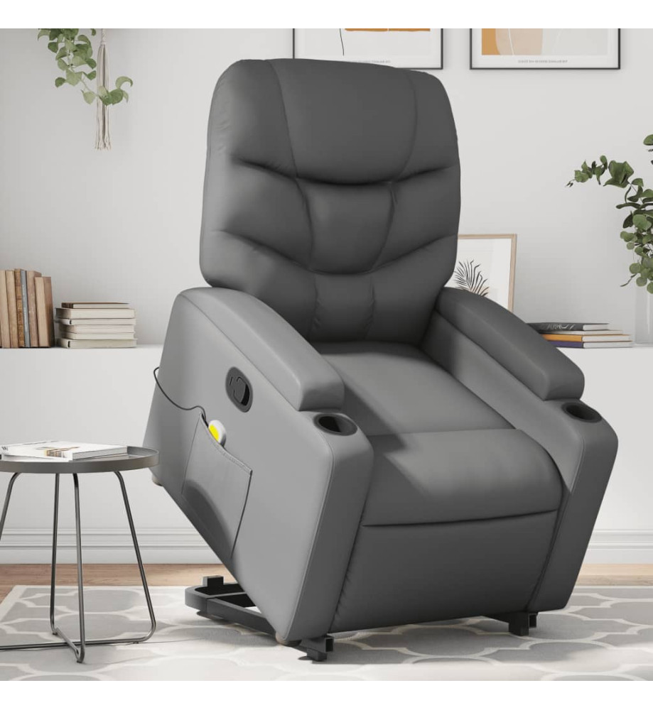 Fauteuil inclinable de massage Gris Similicuir