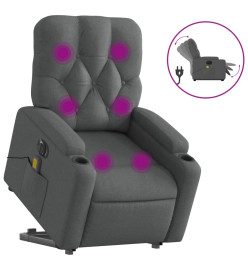 Fauteuil inclinable de massage électrique Gris foncé Tissu