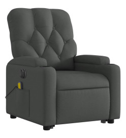 Fauteuil inclinable de massage électrique Gris foncé Tissu