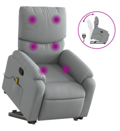 Fauteuil de massage inclinable Gris clair Tissu