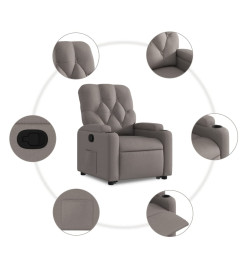 Fauteuil inclinable taupe tissu