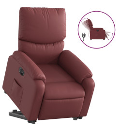 Fauteuil inclinable électrique rouge bordeaux similicuir