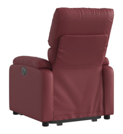 Fauteuil inclinable électrique rouge bordeaux similicuir