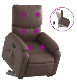 Fauteuil inclinable de massage Marron Similicuir