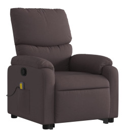 Fauteuil inclinable de massage Marron foncé Tissu