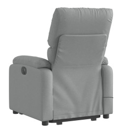 Fauteuil inclinable de massage électrique Gris clair Tissu