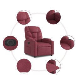 Fauteuil inclinable électrique rouge bordeaux tissu