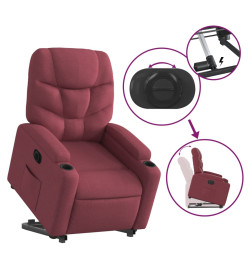 Fauteuil inclinable électrique rouge bordeaux tissu