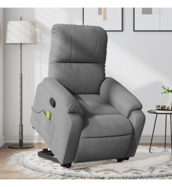 Fauteuil inclinable de massage gris foncé tissu microfibre