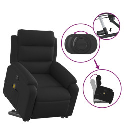 Fauteuil inclinable de massage électrique Noir Tissu