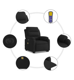 Fauteuil inclinable de massage électrique Noir Tissu