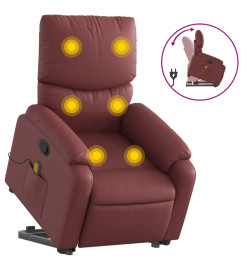 Fauteuil inclinable de massage Rouge bordeaux Similicuir