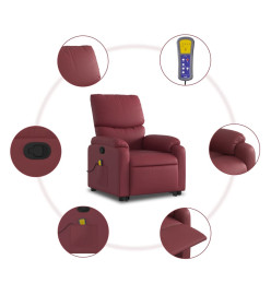 Fauteuil inclinable de massage Rouge bordeaux Similicuir