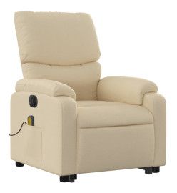 Fauteuil inclinable de massage électrique Crème Tissu