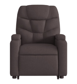 Fauteuil inclinable de massage électrique Marron foncé Tissu