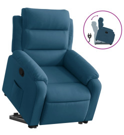 Fauteuil inclinable bleu velours