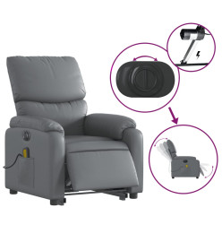 Fauteuil inclinable de massage électrique gris similicuir