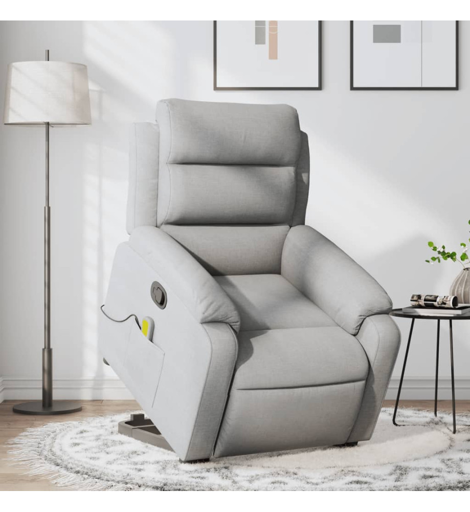 Fauteuil de massage inclinable Gris clair Tissu