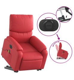 Fauteuil inclinable de massage électrique rouge similicuir