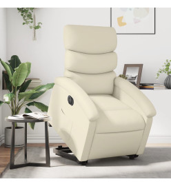 Fauteuil inclinable électrique crème similicuir