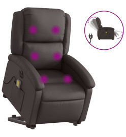 Fauteuil inclinable de massage électrique marron foncé