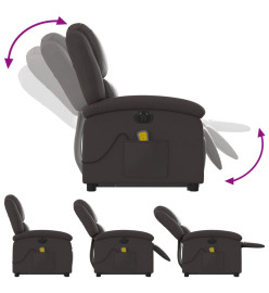 Fauteuil inclinable de massage électrique marron foncé