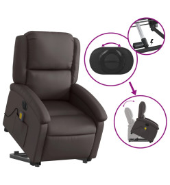 Fauteuil inclinable de massage électrique marron foncé