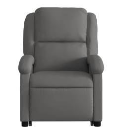 Fauteuil inclinable de massage électrique gris cuir véritable