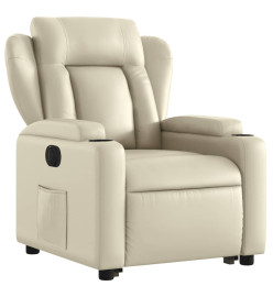 Fauteuil inclinable électrique crème similicuir