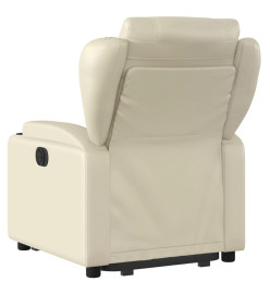 Fauteuil inclinable électrique crème similicuir