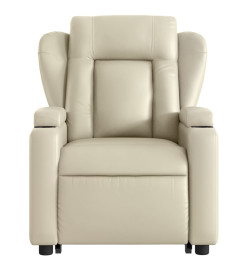 Fauteuil inclinable électrique crème similicuir