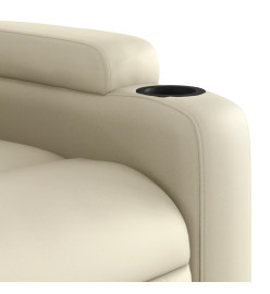 Fauteuil inclinable électrique crème similicuir