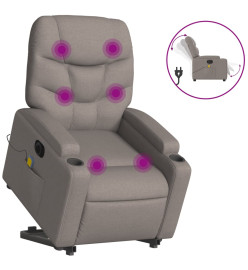 Fauteuil inclinable de massage électrique Taupe Tissu