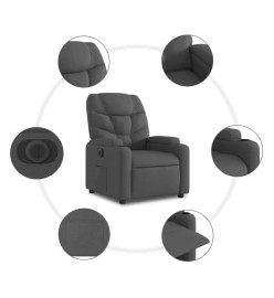 Fauteuil inclinable électrique gris foncé tissu