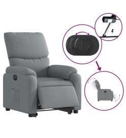 Fauteuil inclinable électrique gris clair tissu