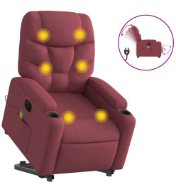 Fauteuil inclinable de massage électrique Rouge bordeaux Tissu