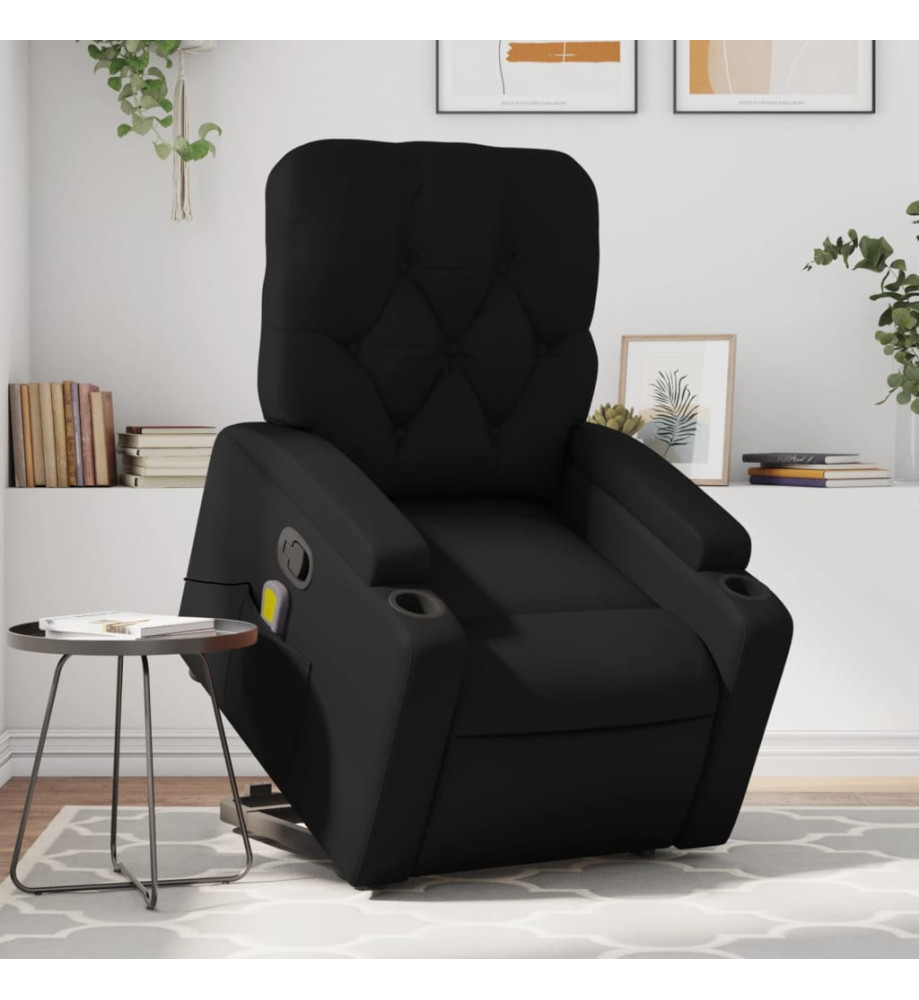 Fauteuil inclinable de massage Noir Similicuir