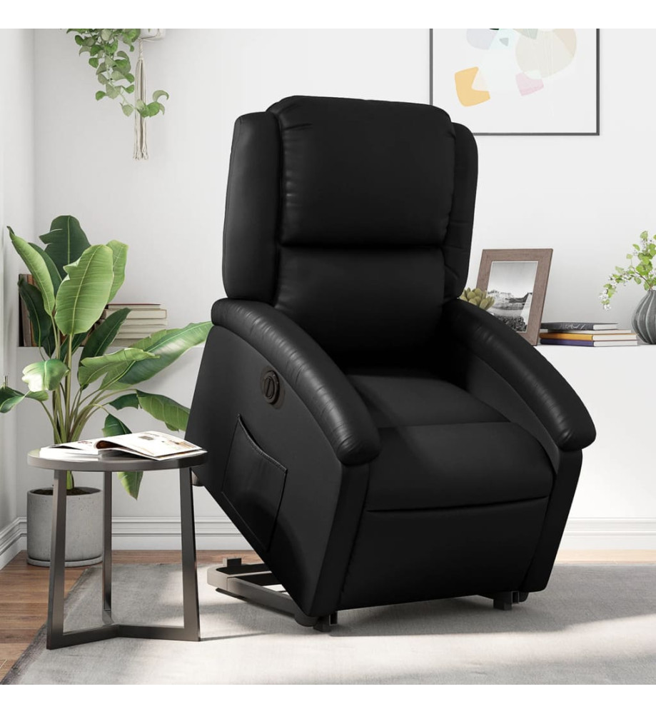 Fauteuil inclinable électrique noir similicuir