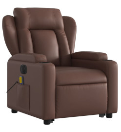 Fauteuil inclinable de massage électrique marron similicuir