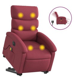 Fauteuil inclinable de massage électrique Rouge bordeaux Tissu