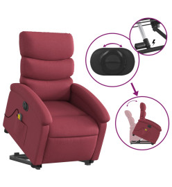 Fauteuil inclinable de massage électrique Rouge bordeaux Tissu