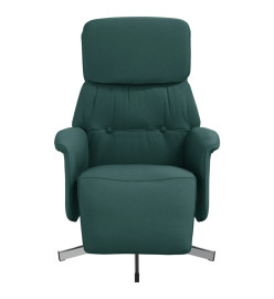 Fauteuil inclinable avec repose-pieds vert foncé tissu