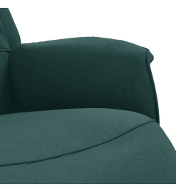 Fauteuil inclinable avec repose-pieds vert foncé tissu