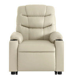 Fauteuil inclinable de massage Crème Similicuir