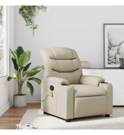 Fauteuil inclinable de massage Crème Similicuir