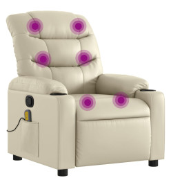 Fauteuil inclinable de massage Crème Similicuir