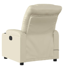 Fauteuil inclinable de massage Crème Similicuir